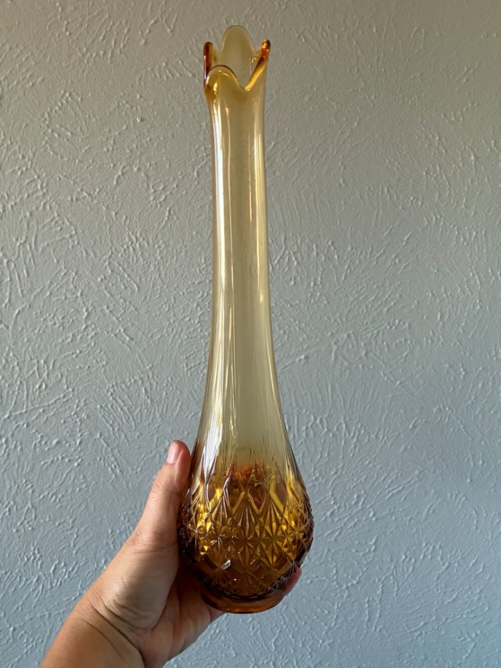 Fenton OVG Fine Cut & Block Vase